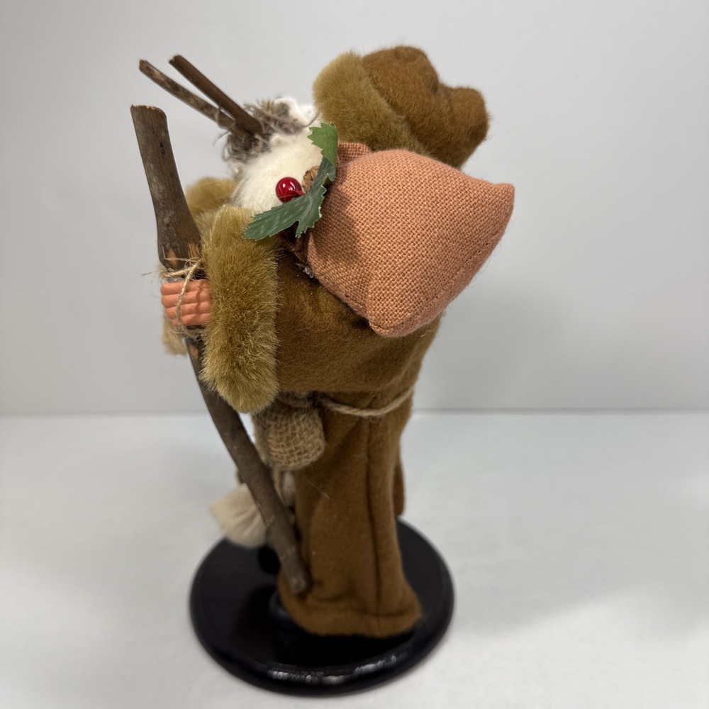 Bronson Woodland‎ Folk Art Father Christmas Vintage Rustic Primitive Wood Base - Picture 5 of 12